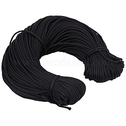 Cordones de poliéster, cuerda de repuesto con cordón suave, para pantalones de chándal pantalones cortos pantalones chaquetas abrigos, negro, 3mm