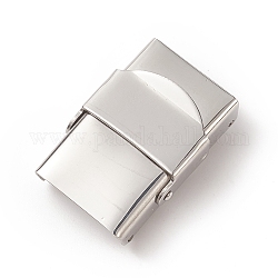 Rectángulo 201 broches banda reloj de acero inoxidable, color acero inoxidable, 25x17x9mm, agujero: 4x14 mm