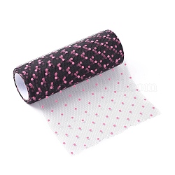 Polka Dot Deko-Mesh-Bänder, Tüllstoff, Tüllrollen-Spulengewebe für Rockherstellung, tief rosa, 6 Zoll (15 cm), etwa 10 yards / Rolle (9.144 m / Rolle)