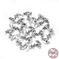 Thai 925 Sterling Silber Charms, mit Sprungring, Anker, Antik Silber Farbe, 13x9x2.5 mm, Bohrung: 4 mm