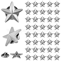 Superfindings 24 Uds. Broches de pin de solapa de estrella de aleación, insignias para ropa de mochila, gunmetal, 17x18x4mm