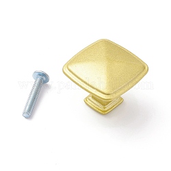 Zinc Alloy Square Cabinet Door Knobs, Kitchen Drawer Pulls Cabinet Handles, with Iron Screws, for Dresser Drawers, Matte Gold Color, 30x30x24.5mm, Hole: 4mm