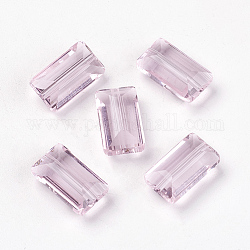 Imitation österreichischen Kristallperlen, Klasse aaa, facettiert, Rechteck, Perle rosa, 10x15.5x7 mm, Bohrung: 0.9~1 mm