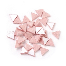 Cabochon acrilici floccati, triangolo, roso, 8.5x9.5x1.5mm