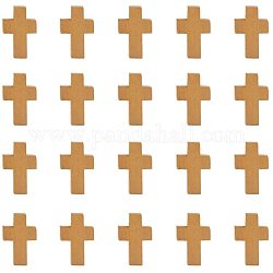 Colgantes de madera, teñido, colgantes de la cruz, sin plomo, camello, 22x14x4mm, agujero: 2 mm, 50 unidades / caja