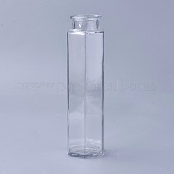 透明なガラス飲み物のびん  ジュースを保管するため  飲料  お茶  六角  透明  19x5.5cm  穴：2.9のCM  容量：350ml（11.83液量オンス）