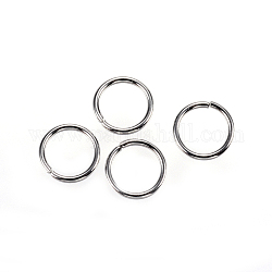 304 Edelstahl offenen Ringe springen, Edelstahl Farbe, 8x0.9 mm, ca. 6.2 mm Innendurchmesser