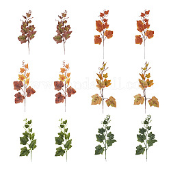 Crafans 30pcs 6 Farben künstliches Plastikahornblatt, für die Dekoration von Hochzeitsfeiern zu Hause, Mischfarbe, 320~335x170~182x3~4 mm, 5 Stk. je Farbe