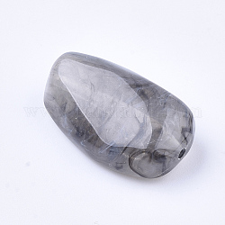 Perline acrilico, gemstone imitato, pepite, grigio, 27.5x15x10mm, Foro: 1.5 mm, circa 170pcs/500g