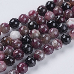 Chapelets de perles en tourmaline naturelle, ronde, 8mm, Trou: 1mm, Environ 46 pcs/chapelet, 15