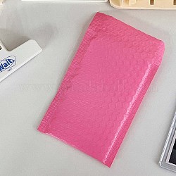 Bolsas de paquete de película plástica, anuncio publicitario burbuja, sobres acolchados, Rectángulo, color de rosa caliente, 19x11 cm