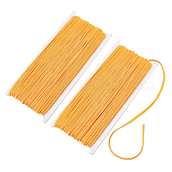 PH PandaHall 65 Yards Metallic Cord, 3mm Flat Polyester Thread Braided Beading Cord Non-Stretch Tinsel Cord Rope Craft Ribbon for Quilting Trimming Christmas DIY Crafting Gifts Wrapping, Dark Orange