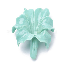 Synthetic Coral Beads, Dyed, Flower, Pale Turquoise, 44~45x33~34x13mm, Hole: 1.2mm