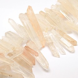Natural Quartz Beads Strands, 37~73x7~13mm, Hole: 1mm, about 32pcs/strand, 14.57 inch