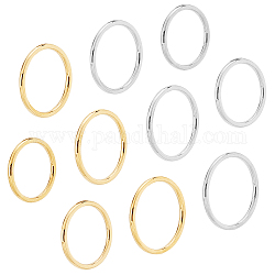 Unicraftale 10 Uds 10 estilo 201 anillos de banda lisos de acero inoxidable para mujer, acero color oro y acero, diámetro interior: 14.8~18 mm, 1pc / estilo