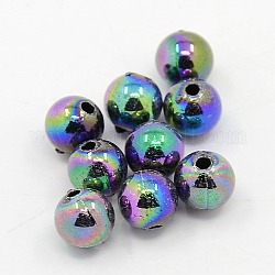 Kunststoffbeschichtung Acryl runde Perlen, Multi-Farbe plattiert, 6 mm, Bohrung: 1 mm, ca. 4500 Stk. / Pfund