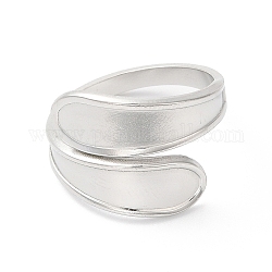 304 anello per polsino aperto a goccia in acciaio inossidabile da donna, colore acciaio inossidabile, misura degli stati uniti 8 1/2 (18.5mm)