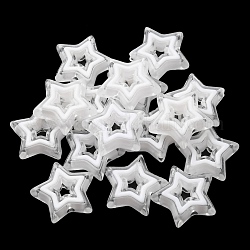 Акриловые бусины, бусина в бусине, звезда, белые, 21.5x22x6 мм, отверстие : 3 мм, Около 280 шт / 500 г