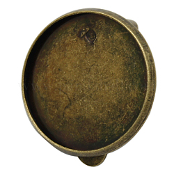 Supports pour boucles d'oreilles en laiton, bronze antique, 20mm, plateau: environ 18 mm intérieur