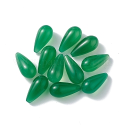 Vert perles naturelles onyx agate, pas de trous / non percés, teints et chauffée, larme, verte, 20x10mm