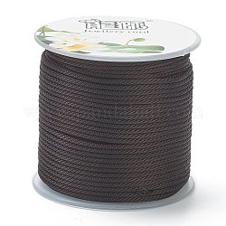 Полиэстер плетеные шнуры, для изготовления ювелирных изделий из бисера, кокосового коричневый, 1.5 мм, около 21.87 ярда (20 м) / рулон