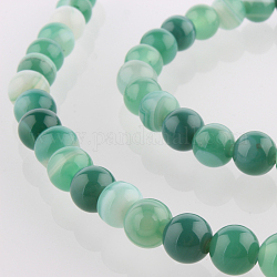 Natural Gemstone Agate Round Bead Strands, Dyed, Aquamarine, 6mm, Hole: 1mm, about 63pcs/strand, 15.35 inch