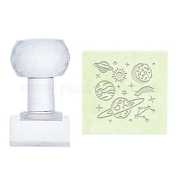Plastikstempel, Zubehör für Seifenformen zum Selbermachen, Viereck, Planetenmuster, 38x38 mm