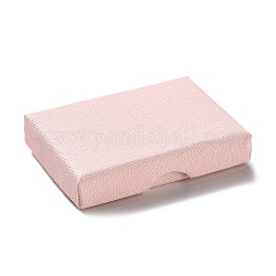 Картон комплект ювелирных изделий коробки, с губкой внутри, прямоугольные, розовые, 7.05~7.15x5.05x1.55~1.6 см