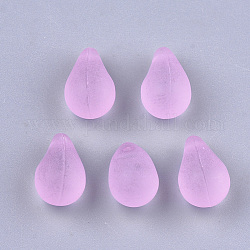 Transparent Acrylic Charms, Frosted, Teardrop, Violet, 13x8x8.5mm, Hole: 1.5mm, about 1040pcs/500g