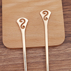 Alloy Hair Sticks, Long-Lasting Plated, Hair Accessories for Woman, Light Gold, 130x19mm