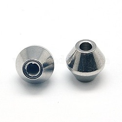 304 perline in acciaio inossidabile, bicono, 8x8mm, Foro: 2.5 mm