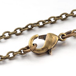 Fabrication de collier de chaîne de câble de fer, avec fermoir pince de homard, bronze antique, 16 pouce