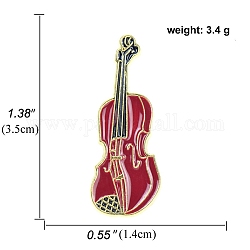 Musikinstrument-Emaille-Pins, Legierungsbrosche für Rucksackkleidung, Violine, 35x14 mm