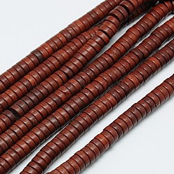 Filo di perline turchesi sintetici, perline Heishi, tinto, Rotondo piatto / disco, sella marrone, 4x2mm, Foro: 1 mm, circa 170pcs/filo, 16 pollice