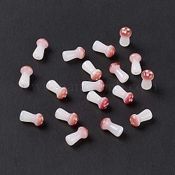 Opaque Glass Beads, Mushroom, Indian Red, 8x4.5mm, Hole: 1mm, about 96~98pcs/bag