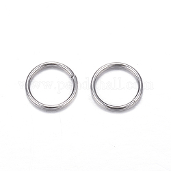 Anillos de salto de 304 acero inoxidable, anillos del salto abiertos, color acero inoxidable, 12x1.2mm, diámetro interior: 9.6 mm