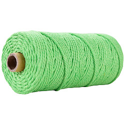 Hilos de hilo de algodón para tejer manualidades., verde claro, 3mm, alrededor de 109.36 yarda (100 m) / rollo