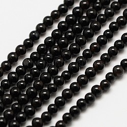 Brins de perles rondes en onyx noir naturel, teinte, 2mm, Trou: 0.5mm, Environ 184 pcs/chapelet, 16 pouce