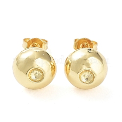Risultati di orecchini a bottone semicircolari in ottone, montature per orecchini con strass, vero placcato oro 18k, 10mm, adatto per strass da 3 mm