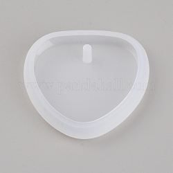 Moule en silicone pendentif coeur, moules de résine, fabrication artisanale de résine époxy, blanc, 41x41x7mm, Trou: 3mm, diamètre intérieur: 34.5x35 mm
