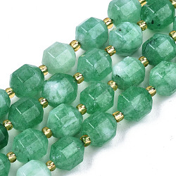 Hebras de perlas de dolomita natural, facetados, teñido, redondo, verde lima, 10.5x9.5mm, agujero: 1.2 mm, aproximamente 31 pcs / cadena, 15.04 pulgada ~ 15.35 pulgadas (38.2 cm ~ 39 cm)
