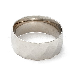 女性のための316リットルのステンレス鋼多面的な指輪  ステンレス鋼色  usサイズ7（17.3mm）