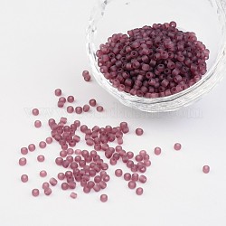8/0 Frosted Round Glass Seed Beads, Rosy Brown, Size: about 3mm in diameter, hole:1mm, about 1101pcs/50g