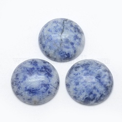 Cabujones de jaspe de punto azul natural, semicírculo, 24.5~25x4~7mm