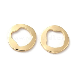 Anillos de enlace de latón, anillo redondo irregular, real 18k chapado en oro, 11x1.3mm, diámetro interior: 7.5x7.7 mm