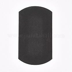 Scatole regalo in carta kraft per bomboniere, cuscino, nero, 6.5x9x2.5cm