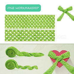 2 rouleau 2 tailles de ruban élastique en polyester, pour la fabrication de bandeaux, pelouse verte, 1 rouleau / style