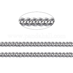 Brass Twisted Chains, Curb Chains, Diamond Cut, Soldered, Faceted, with Spool, Oval, Lead Free & Cadmium Free, Platinum, 1.5x1x0.35mm, about 301.83 Feet(92m)/roll