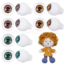 Ahadermaker 6 paia 3 colori occhi artigianali per bambole in acrilico a forma di lacrima, per la realizzazione di occhi di animali di sicurezza per bambole bjd, colore misto, 14x10mm, Foro: 2 mm, 2 paio / colore