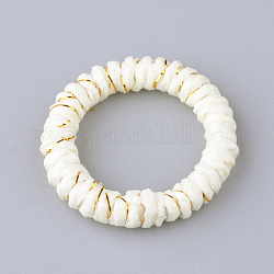 Anelli di collegamento di plastica, con nastro di carta, anello, bianco crema, 36~38x3.5~4mm